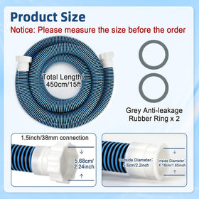 Conderyang pool hose blue-gray design for a clean look