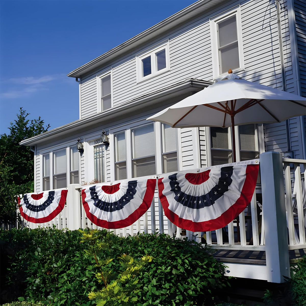 Coneatness Memorial Day flags 4-pack ready for porch, lawn or parade routes.