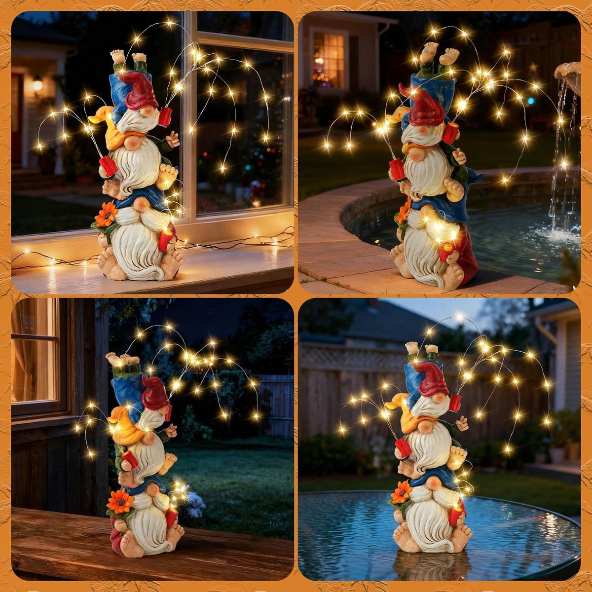 Congliulin Gnomes install in seconds with no-tools required.