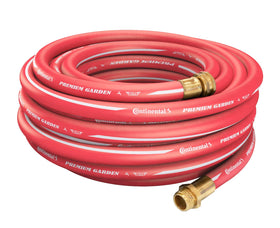 Continental Premium Garden Red hose in use for hot water cleaning tasks.