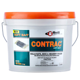 Contrac Soft Bait packaging on display for commercial rodent management.