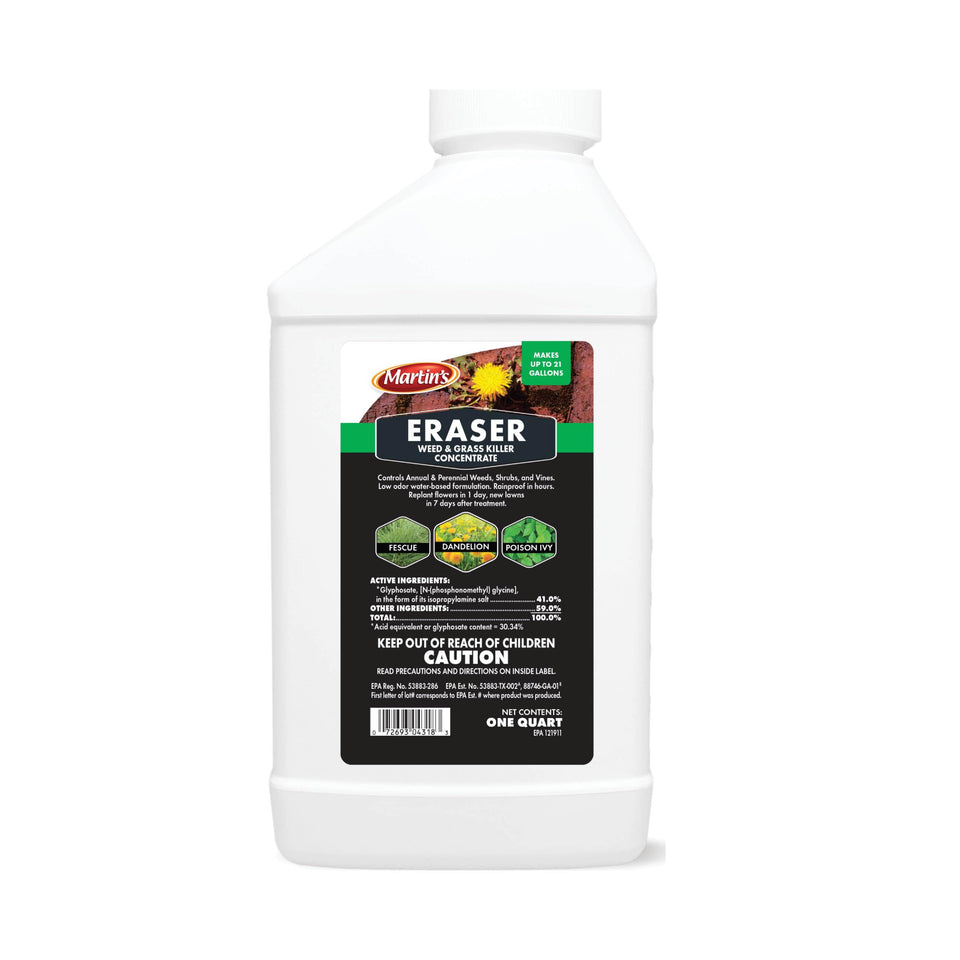 Control Solutions Eraser Grass Killer concentrate bottle enables quick non-crop weed control.