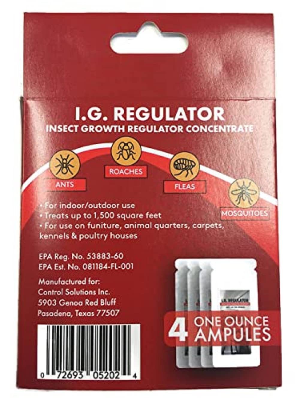 Label and dosing guide for Martin's Insect Growth Regulator use.