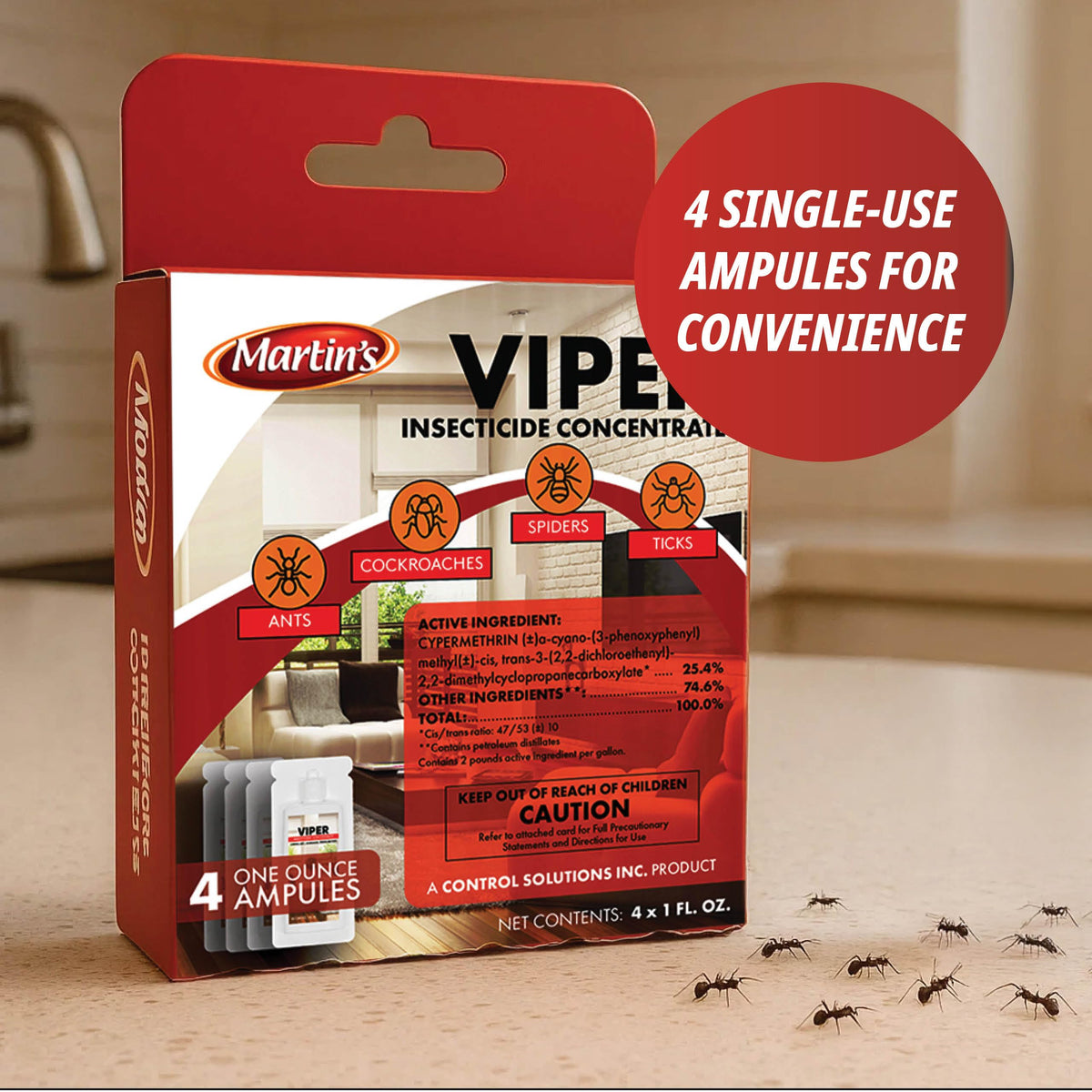 Indoor crack-crevice treatment with Martins Viper EC