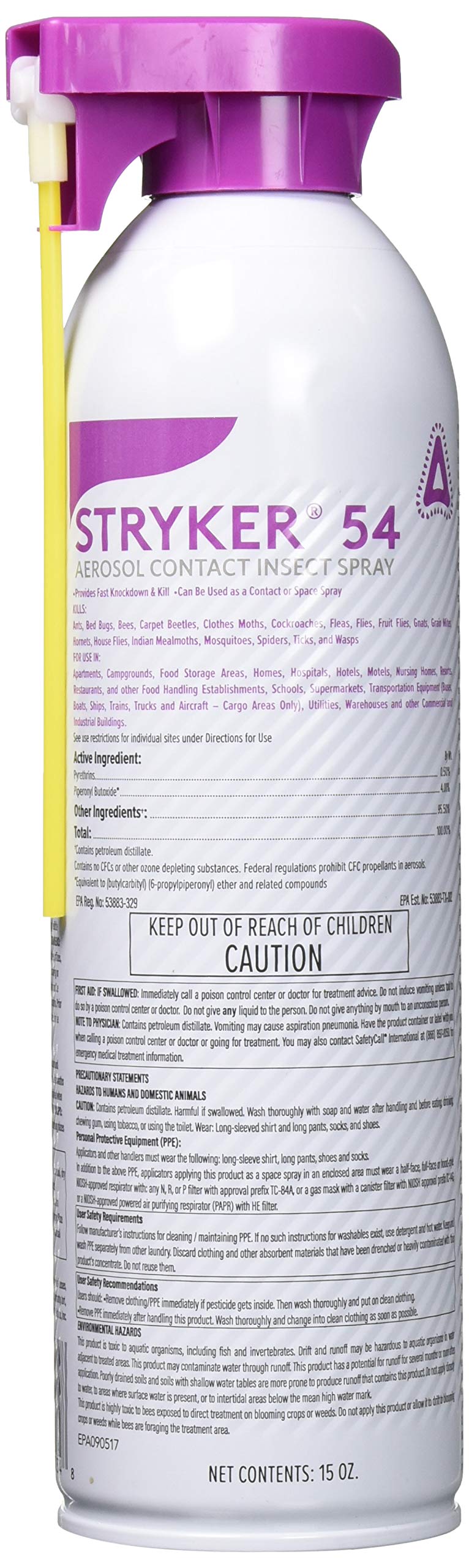 Control Solutions Stryker 54 spray can front view for fast indoor pest control