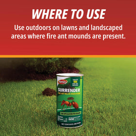 Surrender Fire Ant Killer 108 mound capacity supports larger yard coverage