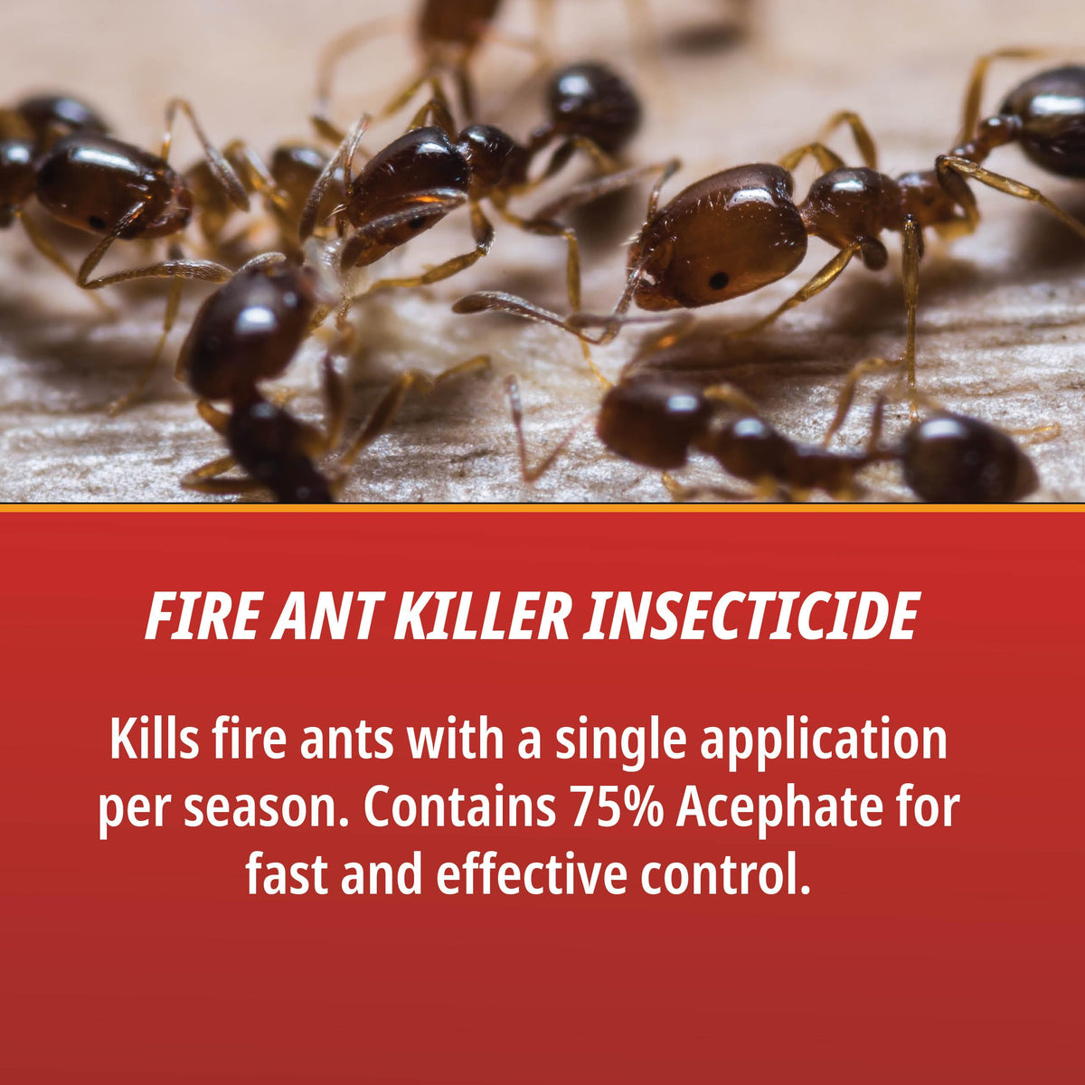 Label closeup shows acephate ingredient and usage directions
