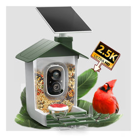 COOAU 5MP bird feeder camera front view for crystal-clear outdoor bird watching
