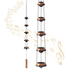 Coobest copper wind chimes 36 inch with five bells for tranquil outdoor ambience