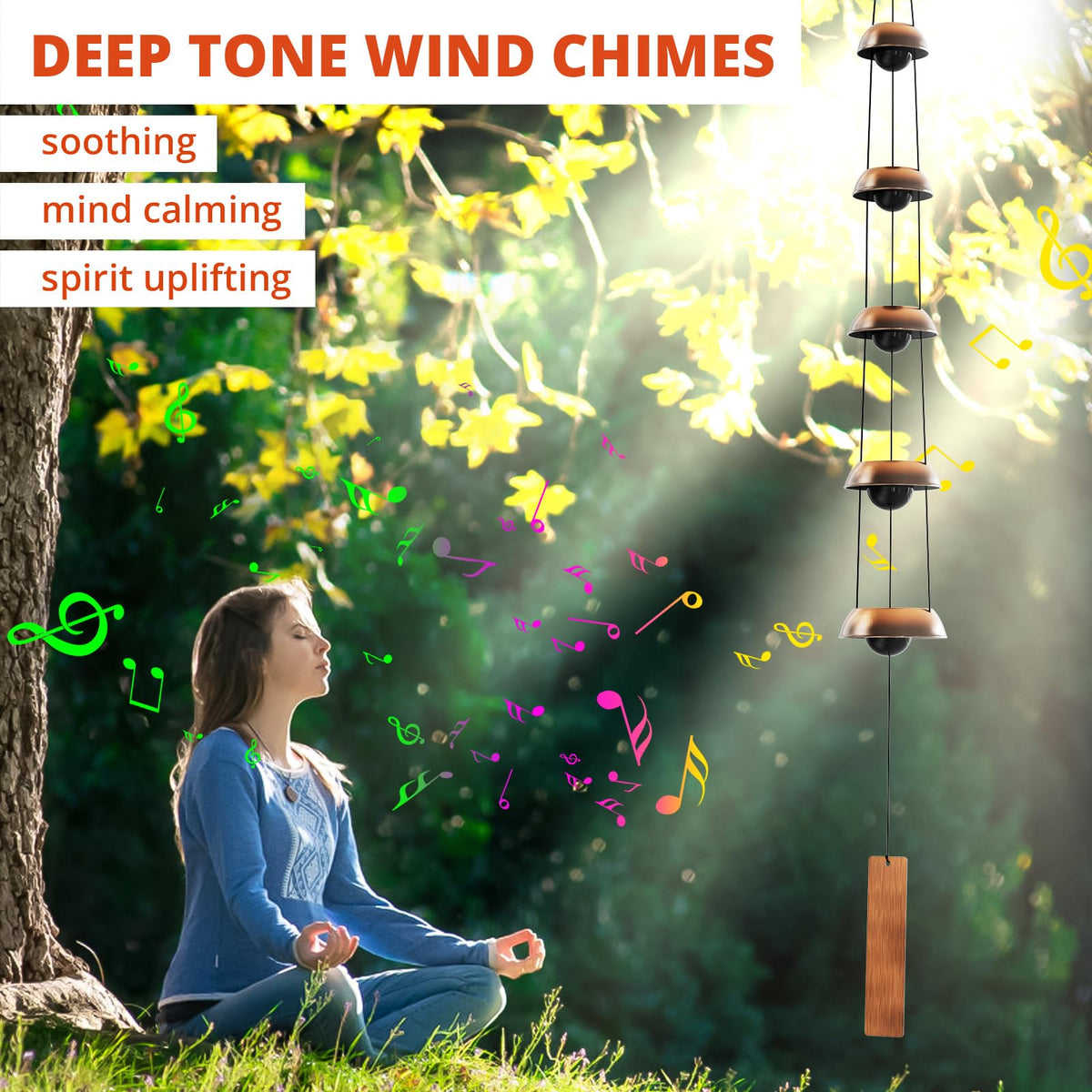 Coobest temple wind chime as outdoor decor in a garden setting