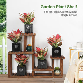 COOGOU pine wood plant stand with sturdy legs for balanced display