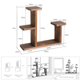 COOGOU wood desktop plant stand on windowsill demonstrates space-saving setup.