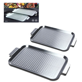 Cook Time grill pan set with two pans for versatile cooking indoors or outdoors