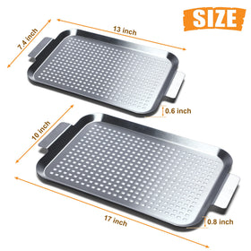 Cook Time stainless-steel grill basket with holes for even cooking