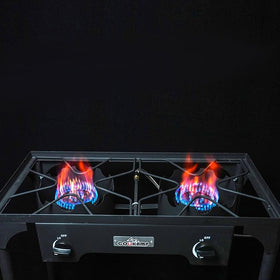 COOKAMP 110,000 BTU dual burners provide fast cooking power outdoors.