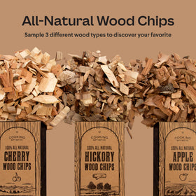 Cooking Gift Set apple wood chips for sweeter smoke aromas.