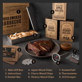 Cooking Gift Set cherry wood chips provide mild smoke notes.