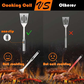 Cooking Coll 21-piece BBQ spatula with sturdy stainless steel blade and comfortable grip