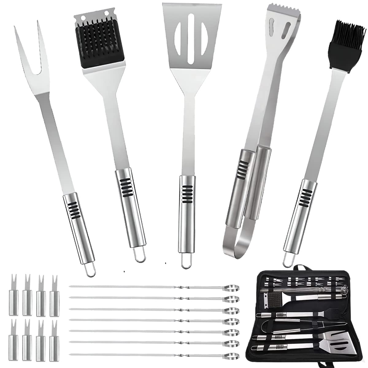 Cooking Coll 21-piece BBQ tongs with a secure anti-slip handle for easy grilling