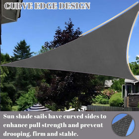 Cool Area sun sail stainless d-rings highlight rust-proof corners for lasting installation.