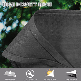 Cool Area sun sail triangle fabric closeup shows durable HDPE weave and UV protection.