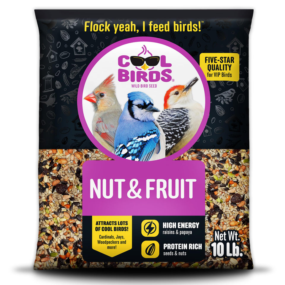COOL BIRDS Nut & Fruit seed 10 lb bulk pack for outdoor feeders.