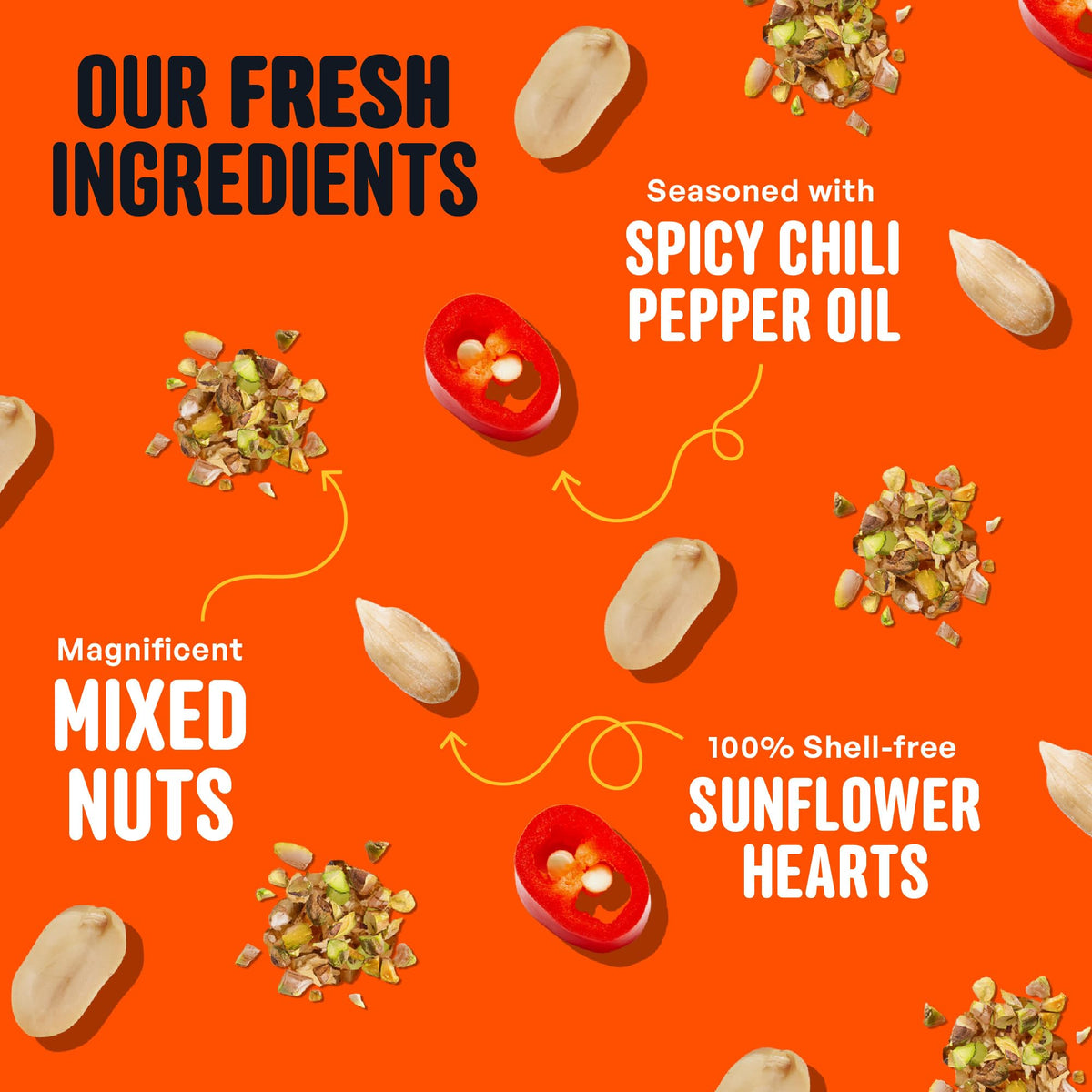 Cool Birds Sunflower Hearts and Peanuts mix close-up with high-energy ingredients.