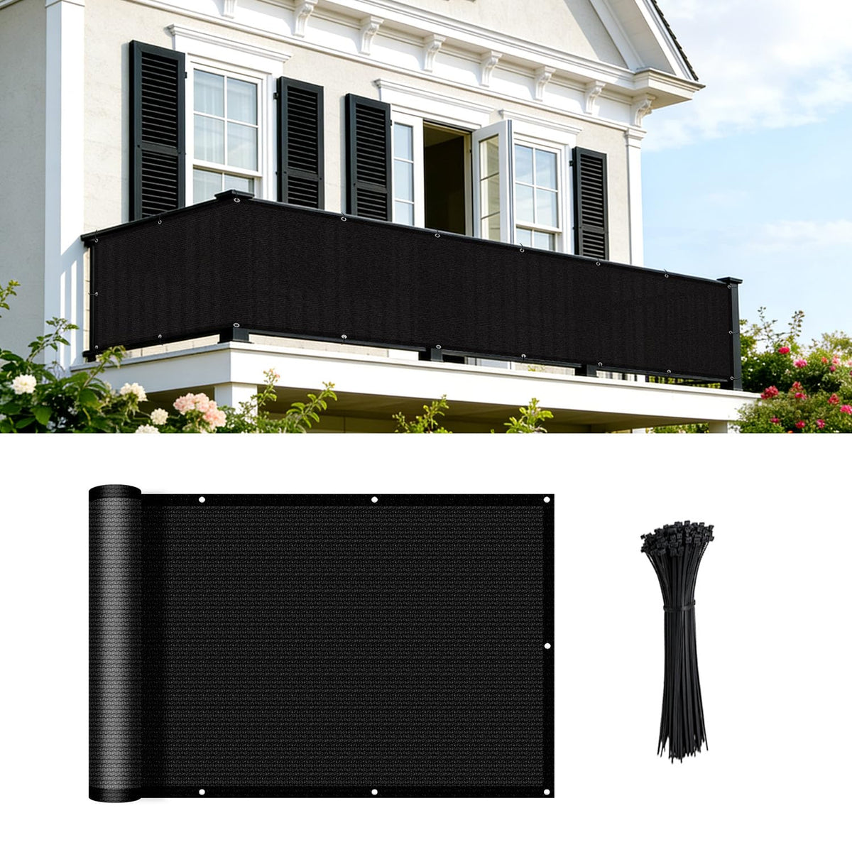 COOLBOYS balcony privacy screen blocks prying eyes while allowing airflow