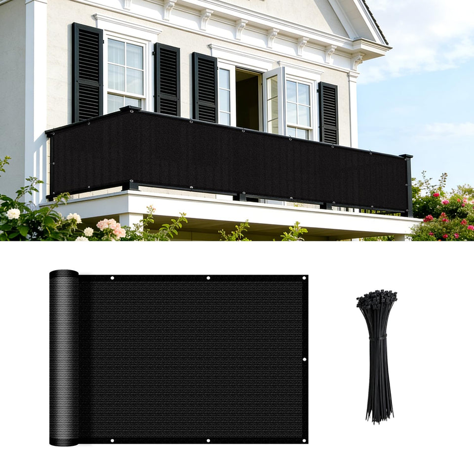 COOLBOYS balcony privacy screen blocks prying eyes while allowing airflow