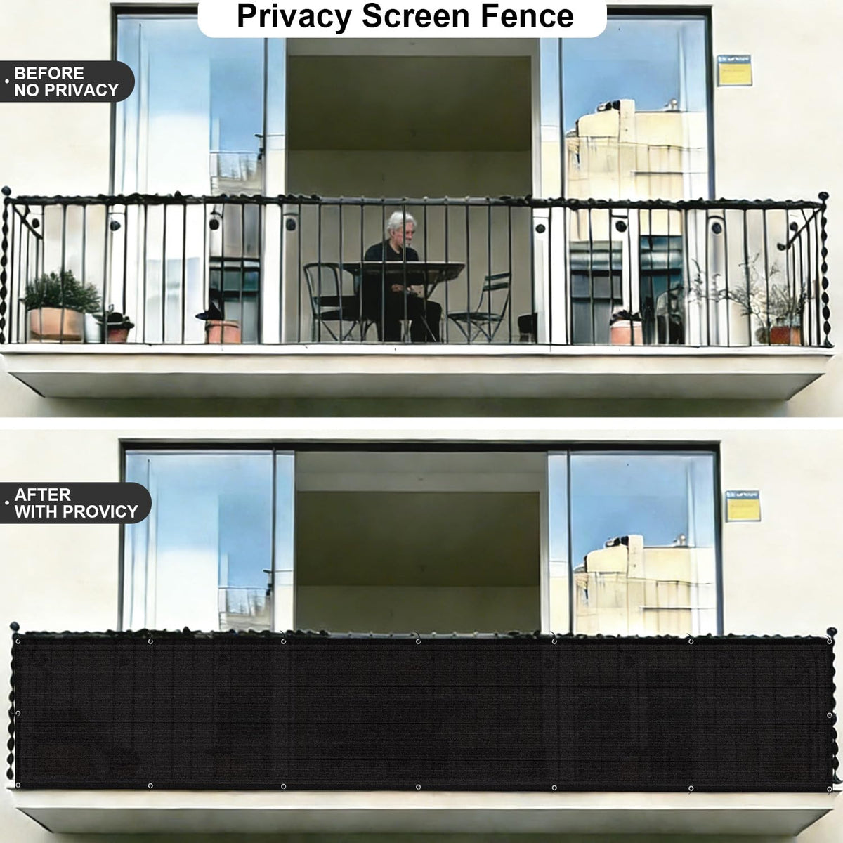 COOLBOYS durable privacy screen with aluminum grommets