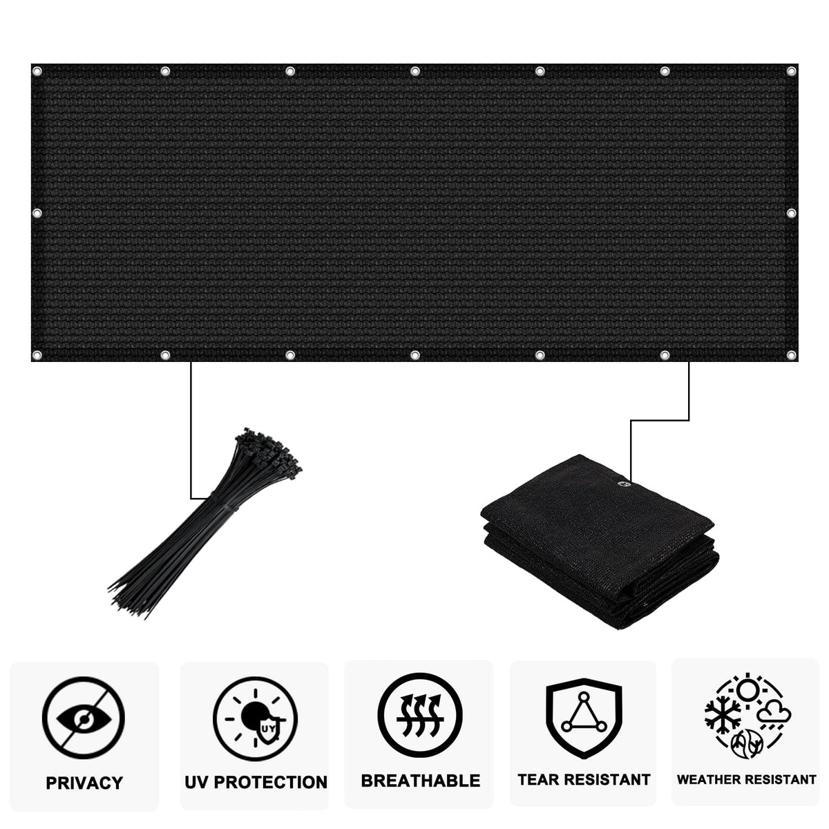 COOLBOYS outdoor fence mesh on balcony provides UV protection