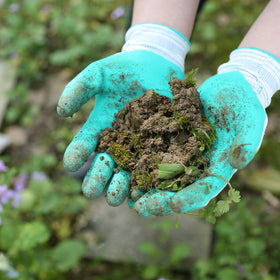 COOLJOB bright red and green garden gloves for easy identification and use