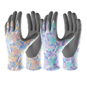 COOLJOB colorful gardening gloves for women in front view, comfortable fit for yard tasks.