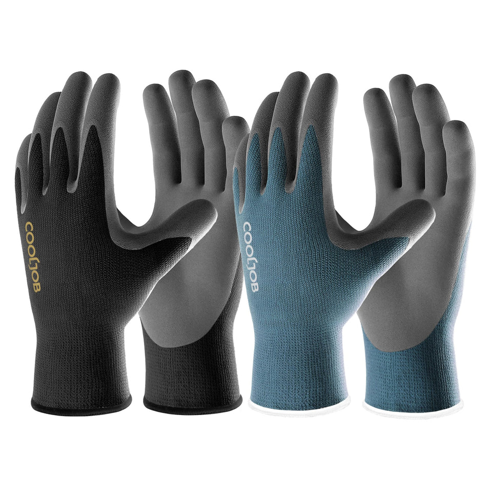 COOLJOB gardening gloves with breathable knit for cool, comfortable gardening.