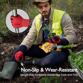 COOLJOB Gardening Gloves for Men, pack in box, two-color set for different tasks.