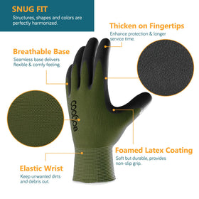 COOLJOB gloves with rubber coated palm provide strong grip in wet conditions
