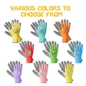 COOLJOB kids gardening gloves yellow pattern protect wrists during messy tasks