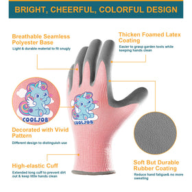 COOLJOB kids gloves showing colorful patterns and playful design for playtime tasks