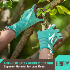 COOLJOB non-slip foamed grip keeps scissors and branches steady.