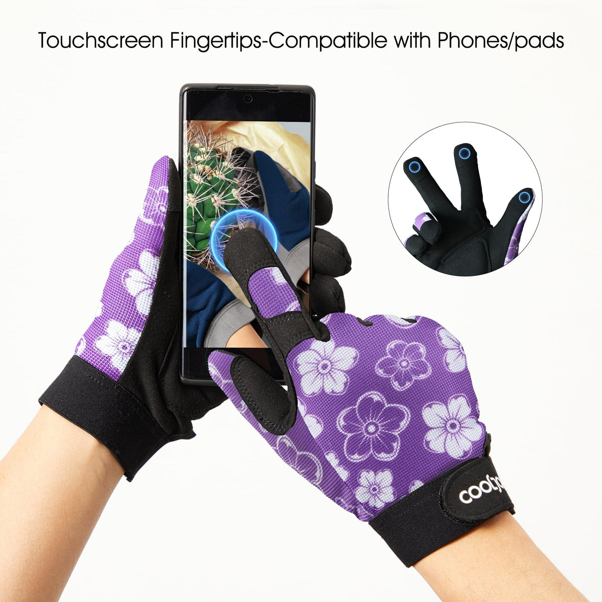 COOLJOB gloves with padded palms for comfort during pruning and digging