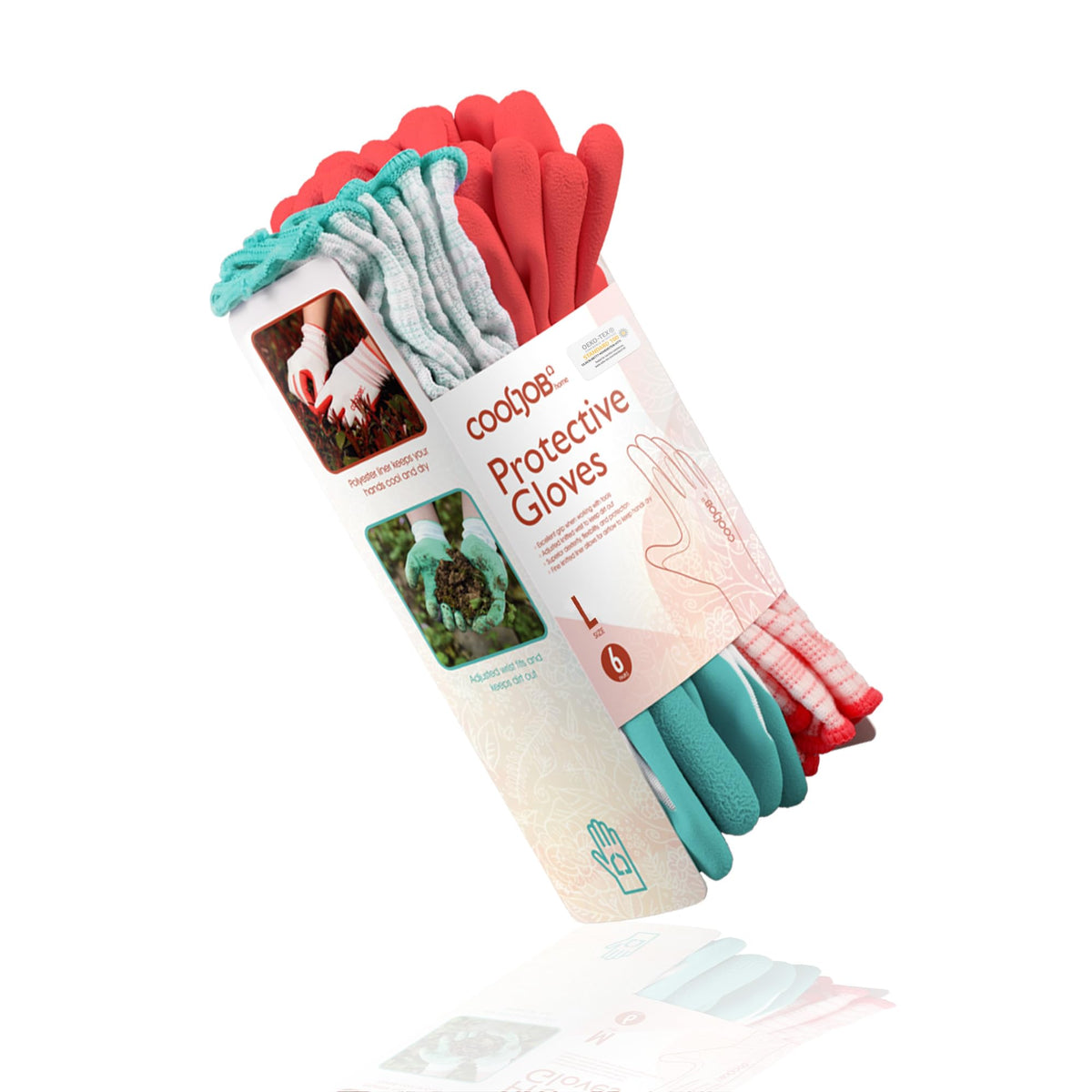 COOLJOB rubber-coated gloves non-slip grip: ideal for weeding and planting tasks.