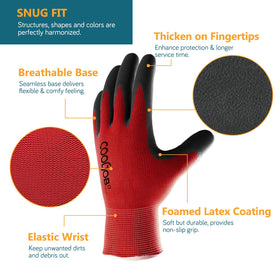 COOLJOB rubber-coated gloves provide reliable non-slip grip in dry and wet conditions.