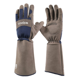 COOLJOB thorn-proof pruning gloves navy with extended forearm protection.
