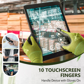CoolJOB touchscreen-compatible gardening gloves allow phone use while gardening