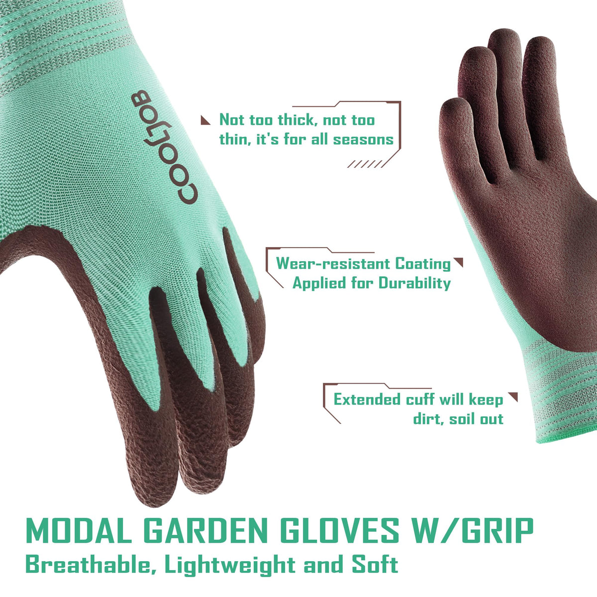 COOLJOB UPF50+ sun-protection gardening gloves guard skin during sunny outdoor tasks