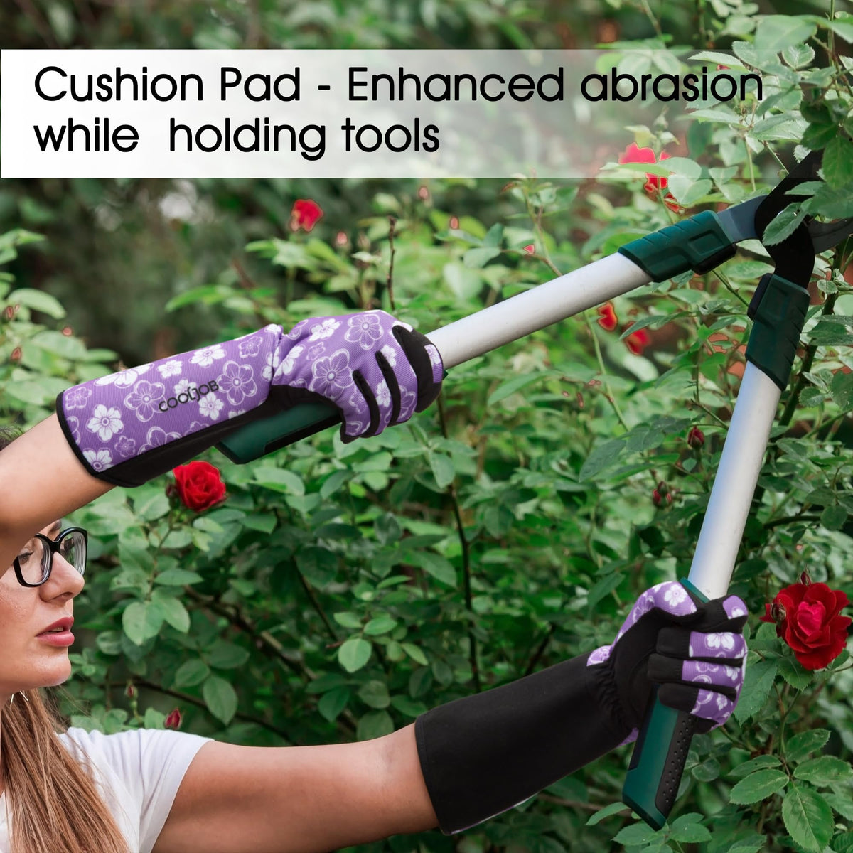 CoolJob vibrant purple gloves for gardeners seeking comfort, visibility, and protection