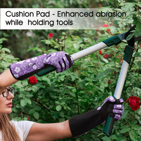 CoolJob vibrant purple gloves for gardeners seeking comfort, visibility, and protection
