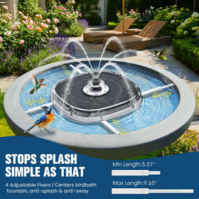 CoolPump bottom LED lights create a multi-color fountain glow at night.
