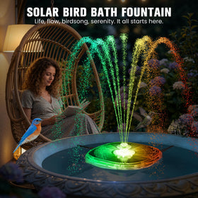 CoolPump water flow showcases nine spray modes for dynamic displays.