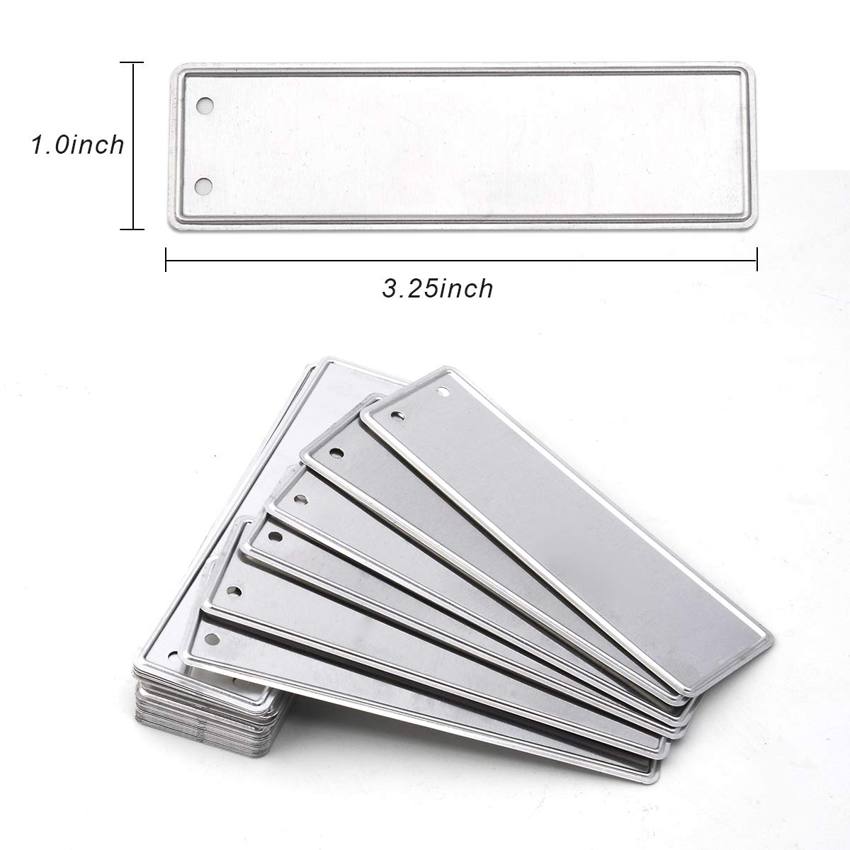 Coolrunner aluminum plant labels double-eyelet for secure hanging on wires.